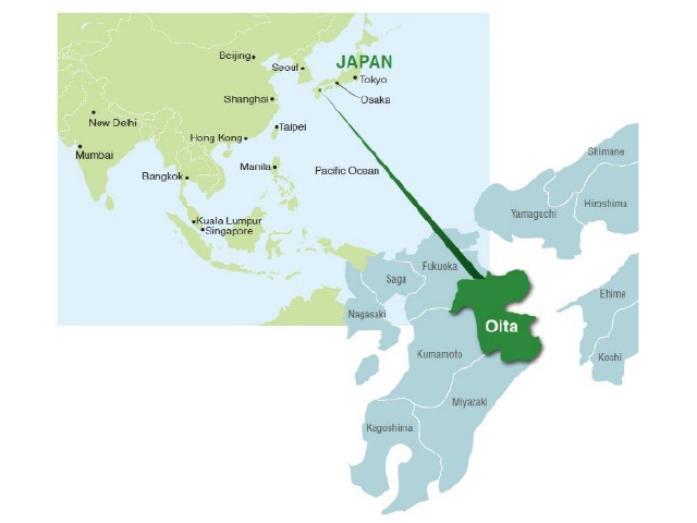 Location of Oita Prefecture　